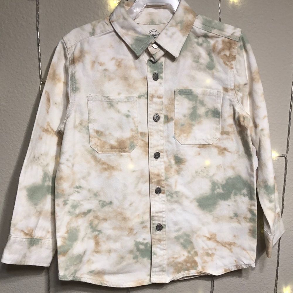 NWT Wonder Nation Tye Dye Jean style and Weight Shirt/Jacket L 10-12